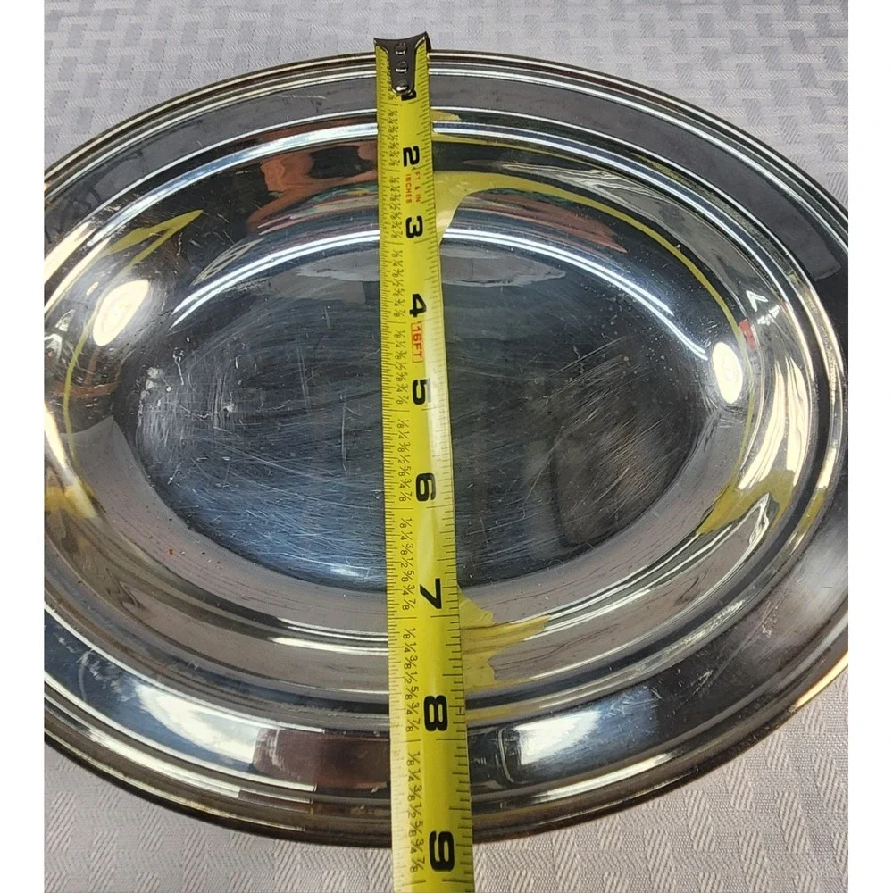 Vintage Silver Plate Oval Server Bowl Deep Platter 11.5